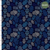 Digital Printed Fabric with the Hand of Fatima Pattern